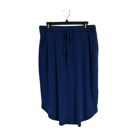 ZENANA Womens Skirt Tulip Hem Drawstring Waist NWOT Light Navy Blue Size 2X - Picture 1 of 9